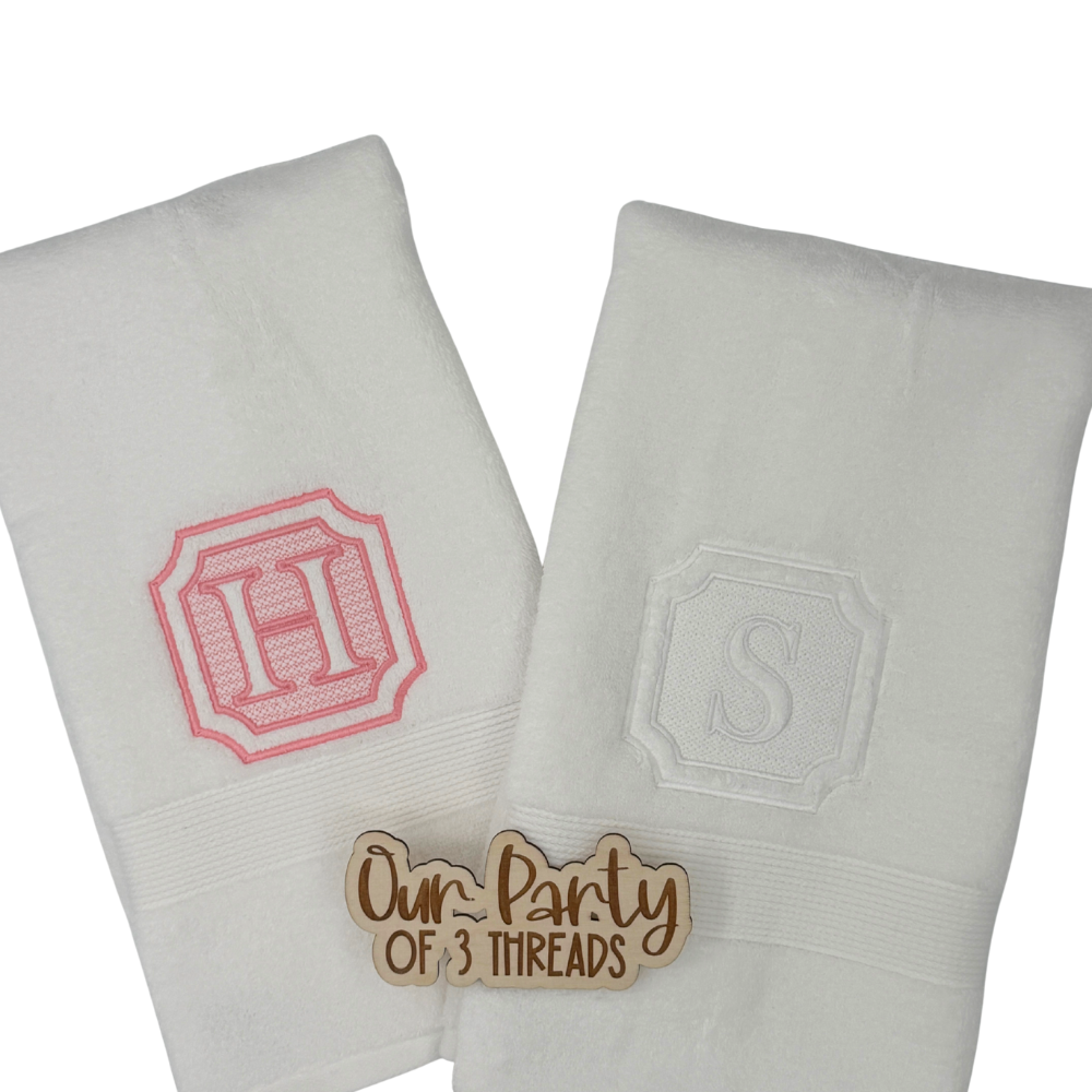 One Embossed Monogram Bath Towel – Signature Soft Collection