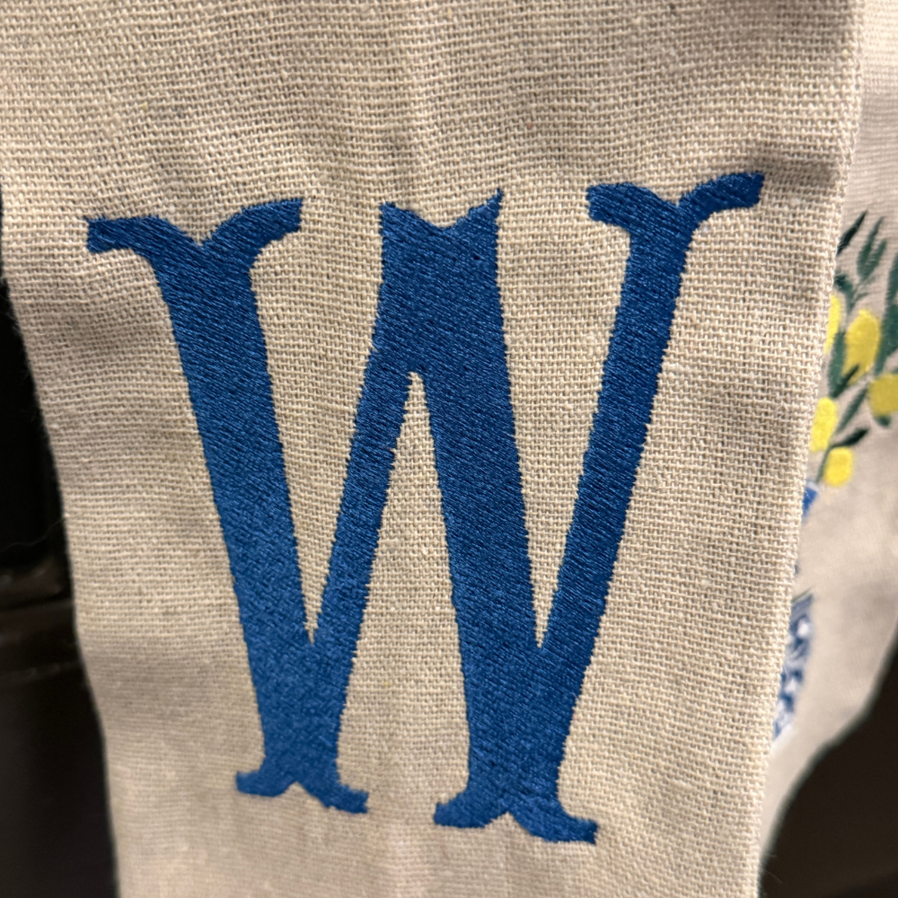 Personalized Wreath Sash – Lemon Chinoiserie Design