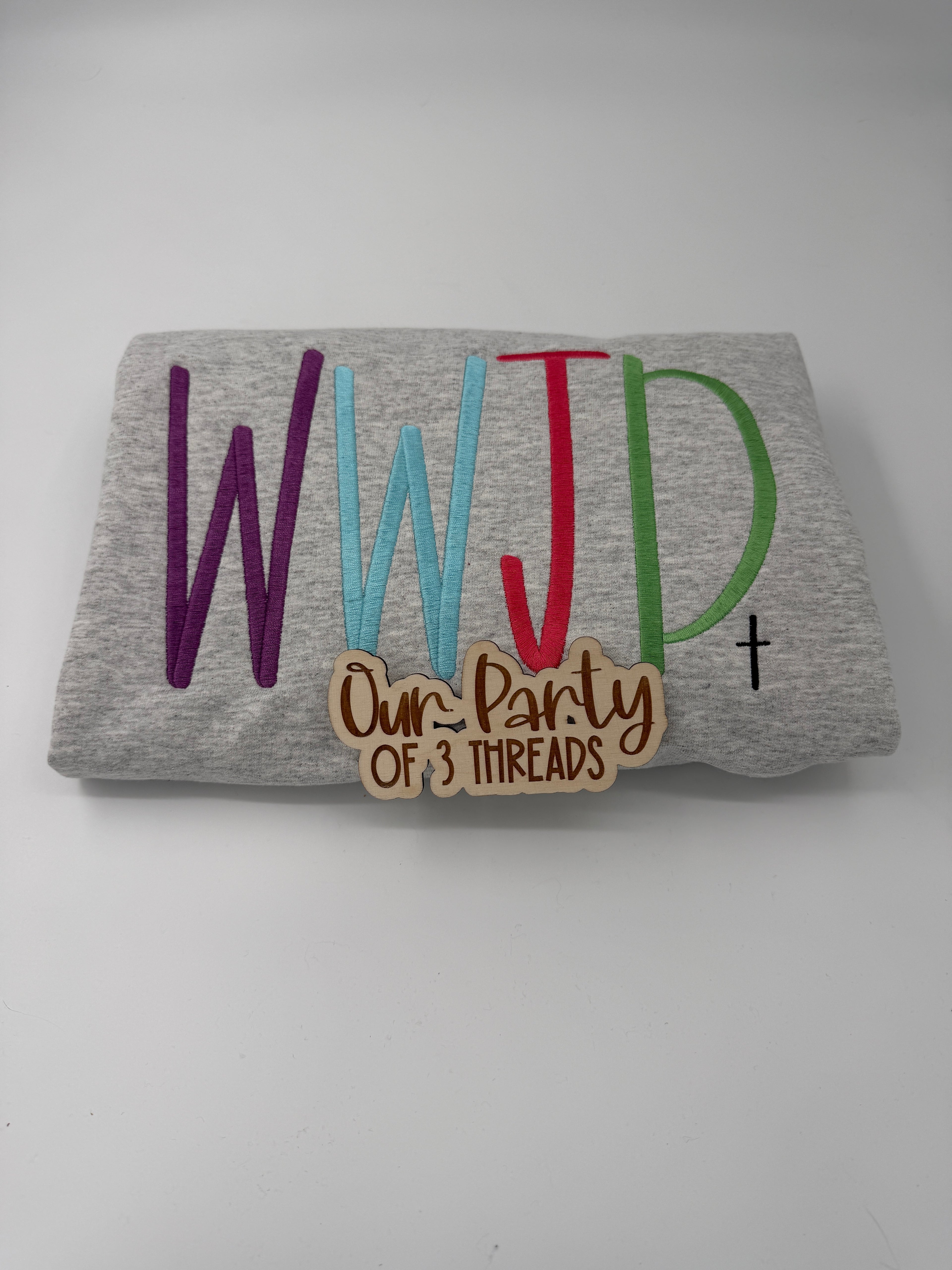 WWJD Embroidered Crewneck Sweatshirt