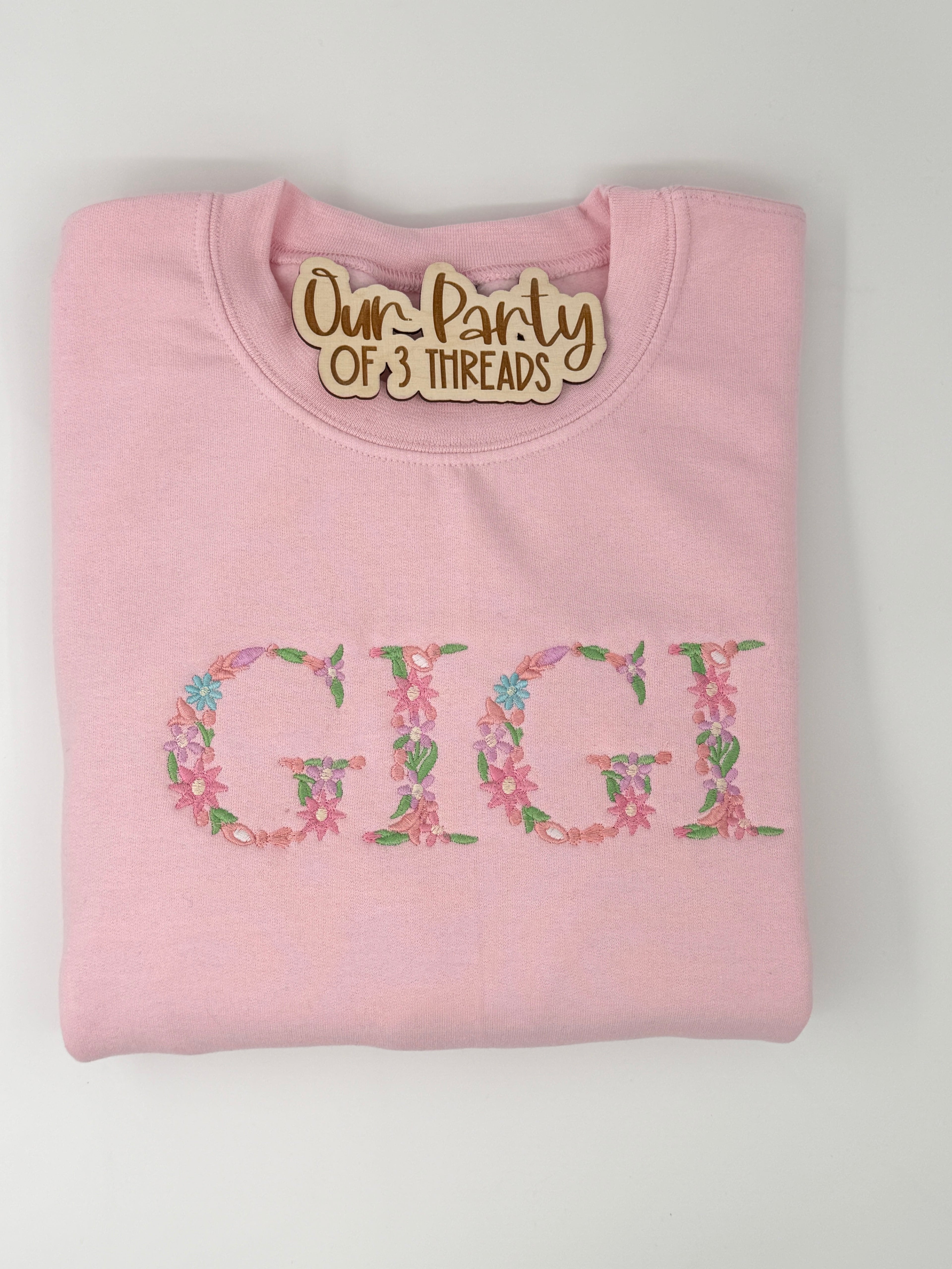 Custom Floral Embroidered Crewneck