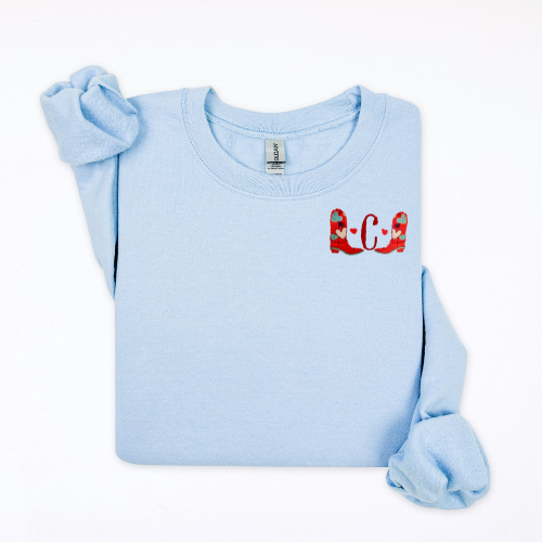 Western Heart Boots Initial Crewneck